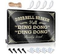 Art Automne Décorations murales d'extérieur | Sonnette de porte en hurlement cassé Ding Dong vraiment fort Preppy pour salle de bain maison (30 x 40 cm)