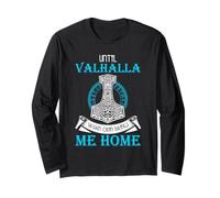Art avec Citation Viking Until Valhalla Mjolnir Norse Odin Manche Longue