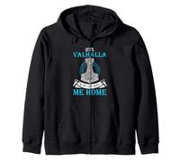Art avec Citation Viking Until Valhalla Mjolnir Norse Odin Sweat à Capuche