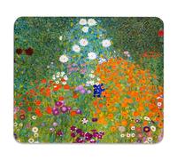 Art Bauerngarten par Gustav Illustrations Culturelles Historiques Beaux-Arts Paysage Traditionnel Mouse Pad Base en Caoutchouc Tapis Souris Portable Tapis De Souris pour Gamer Études 25X30Cm