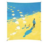 Art Beach Shadow Tente cabane de plage légère UPF50+ Protection solaire d'extérieur légère avec sacs de sable et pelle à sable pour le camping, la pêche, le plaisir du jardin