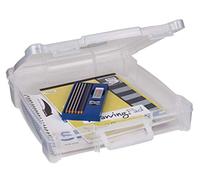 Art Bin 6913AB Boîte de Rangement Portable pour Loisirs créatifs avec poignée, pour papiers jusqu'à 30 x 30 cm, Plastique, Transparent