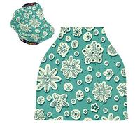 Art Blanc Neige Housse de Canopée pour Poussette,Siège de Voiture pour Bébé Dais Siège Auto Couverture D'Allaitement Pare-Soleil Respirant Extensible pour Bébé