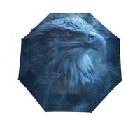 Art Bleu Aigles Oiseau Parapluie Pliant Enfant Garçons Filles Automatique Protection UV Parapluies Coupe-Vent pour Voyager