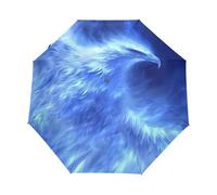 Art Bleu Aigles Oiseau Parapluie Pliant Enfant Garçons Filles Automatique Protection UV Parapluies Coupe-Vent pour Voyager