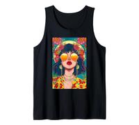 Art Boho Girl and Flowers, Retro Magic Nature Débardeur