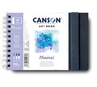 Art Book Spiral Notebook, 48 Pages, Watercolour Paper, Fine Grain, 21 X 14.8 Cm, 300 G/M², White
