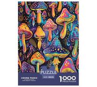 Art botanique Champignon pour Adultes Puzzles 1000 Pièces Botanique Jeux Éducatifs Décoration Intérieure Jeu De Défi Familial Cadeaux d'anniversaire pour Noël Relaxation Et Sagesse 38x26cm/1000pcs