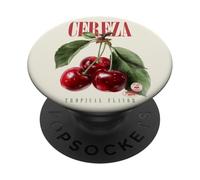 Art botanique de Fruits biologiques saveur Tropicale Cerise Vintage PopSockets PopGrip Adhésif