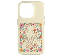 Art botanique des Mains Fleuries pour l'amour et l'amitié Coque pour iPhone 14 Pro