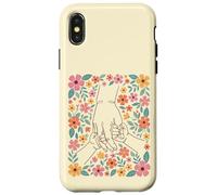 Art botanique des Mains Fleuries pour l'amour et l'amitié Coque pour iPhone X/XS