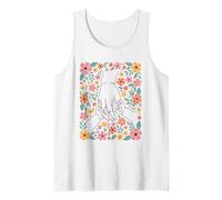 Art botanique des Mains Fleuries pour l'amour et l'amitié Débardeur