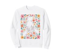 Art botanique des Mains Fleuries pour l'amour et l'amitié Sweatshirt
