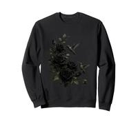 Art botanique Floral Gothique Colibri Rose Noire Sweatshirt