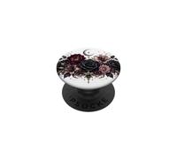 Art botanique Gothique Victorien Fleurs Noires et Lune PopSockets PopGrip Adhésif
