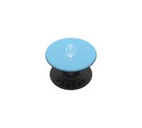 Art botanique Minimaliste Fleur cœur Bleu Clair PopSockets PopGrip Adhésif