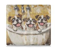 Art Boxer Dogs Vintage Bathtub_2 Porte-carte d'immatriculation et d'assurance en cuir de qualité supérieure pour cartes, permis de conduire de documents essentiels