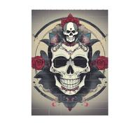 Art Brick Puzzle 3D en blocs de construction 10,2 x 14 cm avec motif imprimé de crâne UV