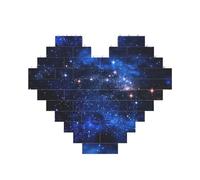Art Brique Puzzle en forme de cœur Galaxie Nuit Impression 3D Blocs de Construction 30 Pièces DIY Cadeau Relaxant