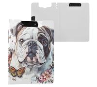 Art Bulldog Dog Porte-bloc pliable horizontal et vertical avec couverture rigide