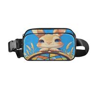 Art Bunny Sac banane tendance pour femmes, hommes, adolescents, résistant à l'eau, avec sangle réglable pour voyage, gym, travail, Poisson de combat esthétique, 1 size