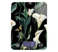Art Calla Lily Flower Balance numérique pour cuisine avec écran LCD Vert et blanc 5 kg/5 g avec 4 unités pour perte de poids régime cétogène