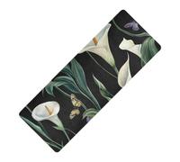 Art Calla Lily Flower Green and White imprimé tapis de yoga portable épais 1 mm pour la maison antidérapant, avec housse de sac de yoga tapete para ejercicio 180,3 x 66 cm