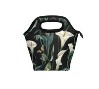 Art Calla Lily Flower Sac à déjeuner isotherme avec poignée incurvée pour femme (prop2) pour le travail et les voyages