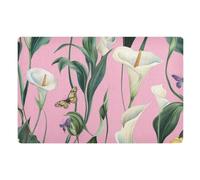 Art Calla Lily Pink FlowerInside Tapis de sol en caoutchouc antidérapant absorbant pour escaliers, terrasse, garage, buanderie, balcon 81,3 x 50,8 cm
