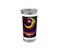 Art céleste de la lune Gobelet isotherme en acier inoxydable double paroi