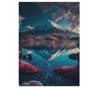 Art Cerisier Japonais 300 Pièces Puzzle en Bois pour Adultes Enfants, Puzzles Impossible, Jeu D'adresse pour Toute La Famille, 42×30cm