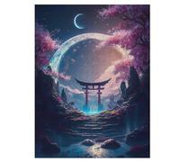 Art Cerisier Japonais Puzzle De 500 Pièces en Bois pour Enfants Adultes, Puzzles en Matériau Recyclé De Qualité Supérieure 55×41cm