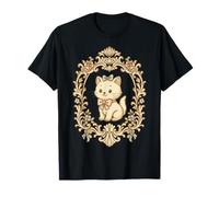Art Chat Pastel dans Un Cadre Floral Baroque T-Shirt