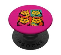 Art - Chat Persan Warhol PopSockets PopGrip Adhésif