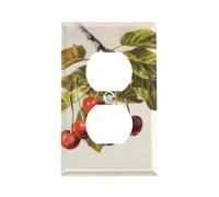 Art Cherry - Couvercle de prise de courant, plaque murale standard américaine avec vis - En acier inoxydable résistant à la chaleur et aux chocs - Cache-prise duplex 1 gang pour décoration d'intérieur