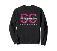 Art collégial rétro de Softball Rose léopard de Caroline du Sud Sweatshirt
