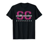 Art collégial rétro de Softball Rose léopard de Caroline du Sud T-Shirt