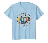 Art coloré à Pois pour garçons Merveille de l'enfance T-Shirt, Enfant, Bleu Céleste, 10 Ans