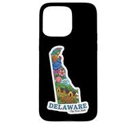 Art Coloré de l'État du Delaware avec Symboles Iconiques Coque pour iPhone 15 Pro Max