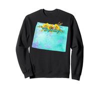 Art Coloré de Tournesols pour Célébrer Le Wyoming Sweatshirt