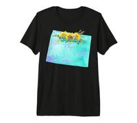 Art Coloré de Tournesols pour Célébrer Le Wyoming T-Shirt Haut de Gamme
