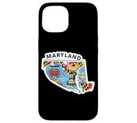Art Coloré des Symboles du Maryland et du Crabe Coque pour iPhone 15