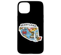 Art Coloré des Symboles du Maryland et du Crabe Coque pour iPhone 15 Plus