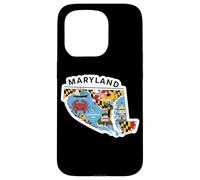 Art Coloré des Symboles du Maryland et du Crabe Coque pour iPhone 15 Pro