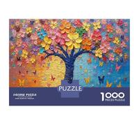 Art coloré représentant Un Arbre 1000 Pièces Puzzle Classique Coffret Puzzle Carton Épais - Ultra Dur, Détente Et Créativité, Idéal pour Loisirs Indoor Et Petits Cadeaux 52x38cm/1000pcs