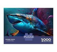 Art coloré représentant Un Requin 1000 Pièces Coffret Puzzle Puzzle Classique Carton Solide - Ultra Dur pour Couples, Top Noté, Activité Parfaite À La Maison 70x50cm/1000pcs