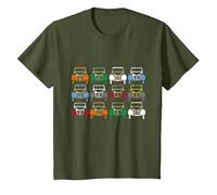 Art coloré Vintage pour Citroën 2CV T-Shirt, Enfant, Olive, 10 Ans
