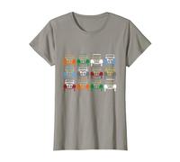 Art coloré Vintage pour Citroën 2CV T-Shirt, Femme, Ardoise, M