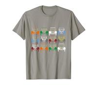 Art coloré Vintage pour Citroën 2CV T-Shirt, Homme, Ardoise, 3XL