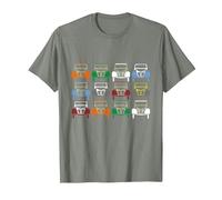 Art coloré Vintage pour Citroën 2CV T-Shirt, Homme, Vert Kaki chiné, M
